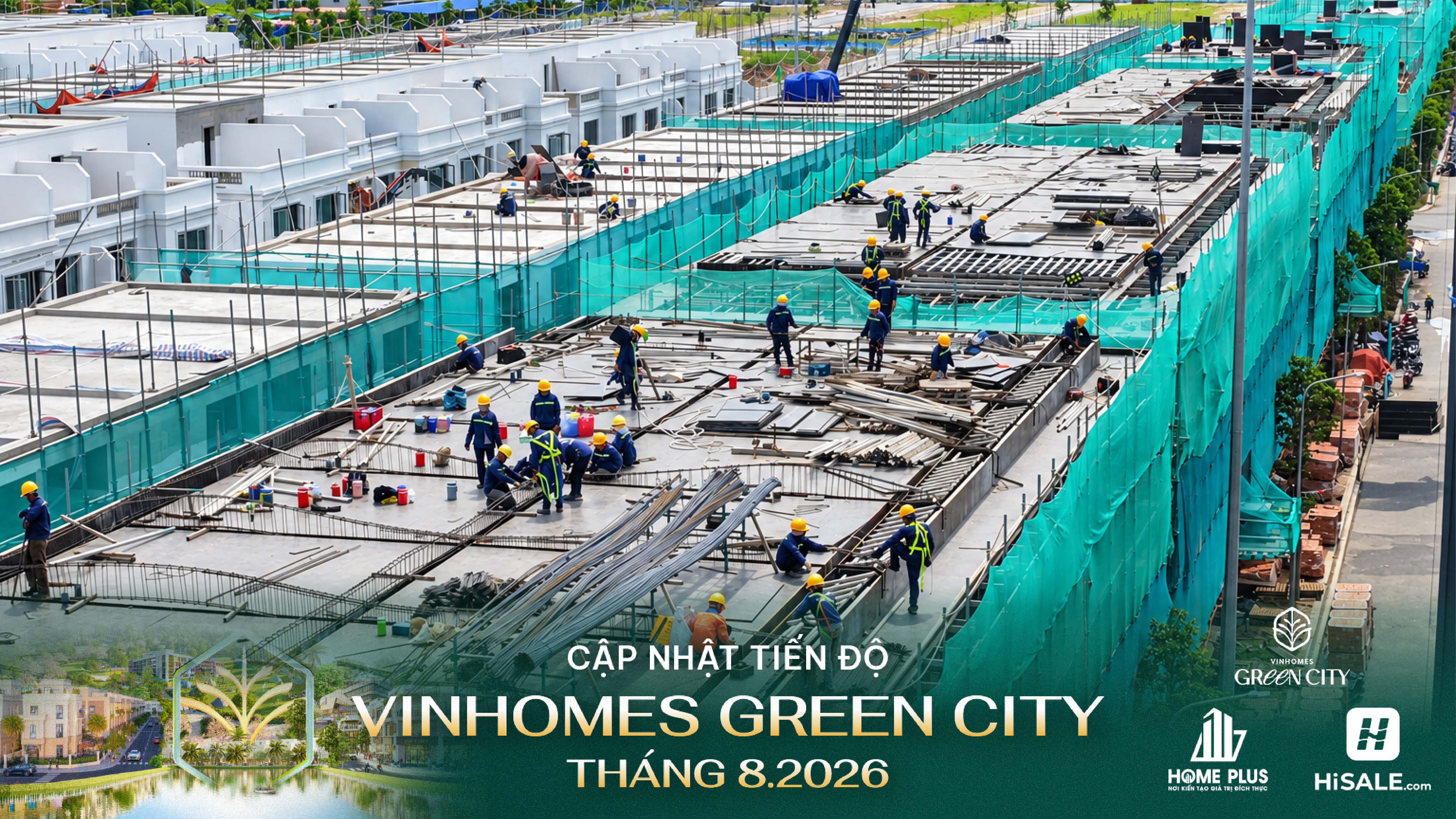 Tiến độ Vinhomes Green City tháng 8